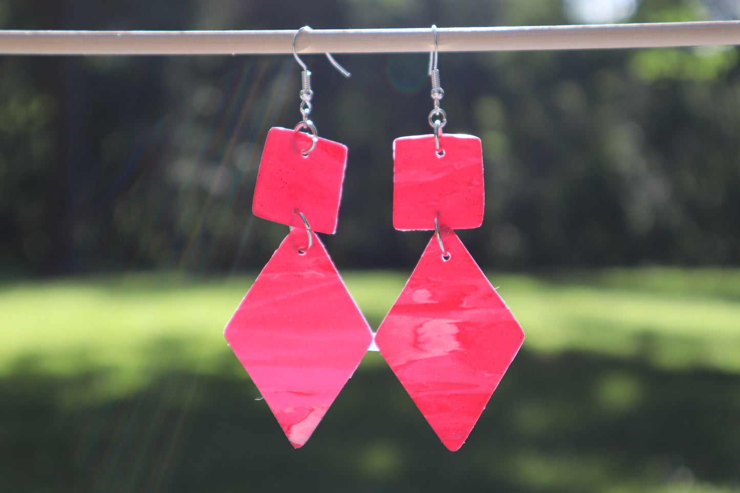 Polymer Clay Pink Square & Diamond