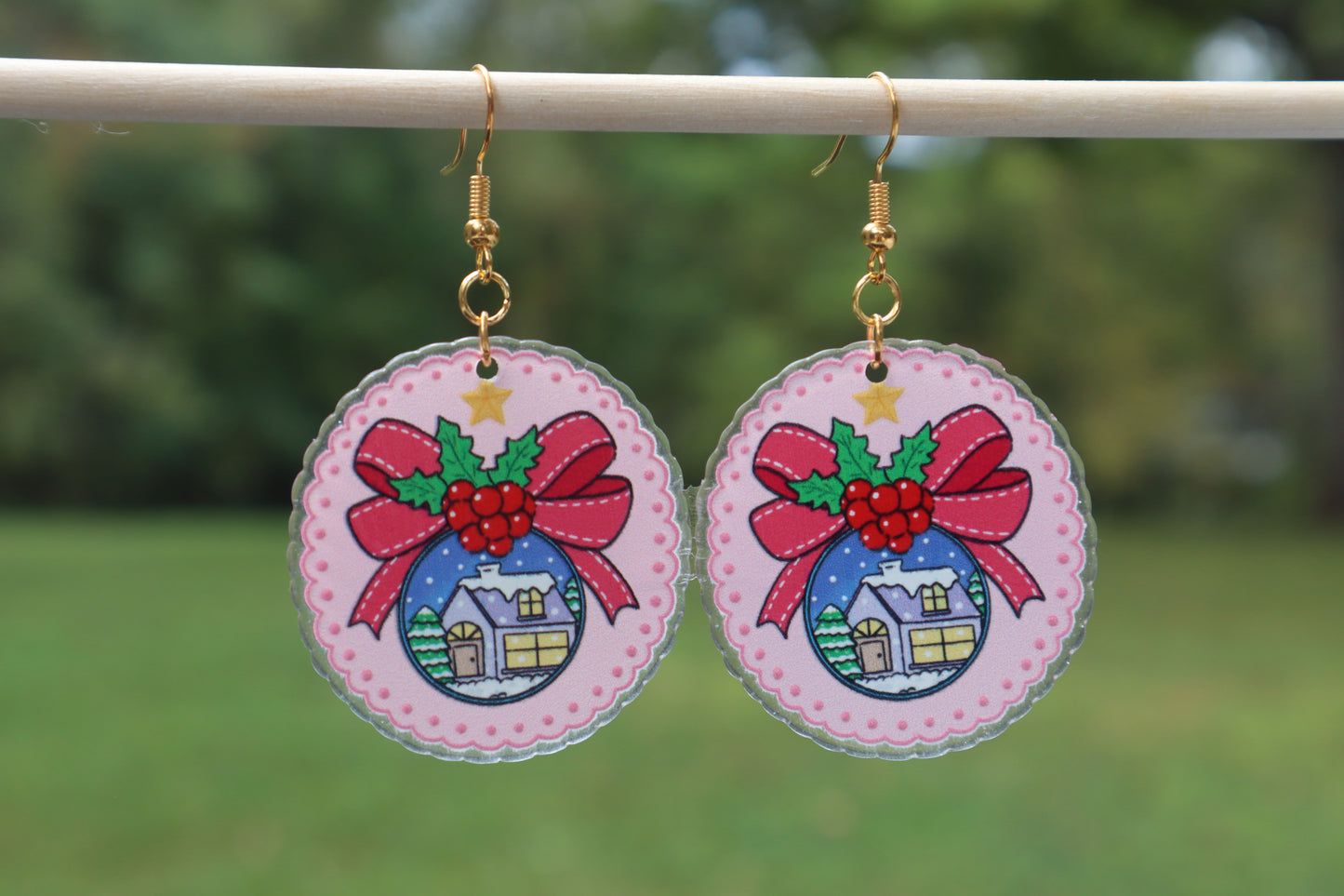 Vintage Christmas (Double Sided Pink Ornaments)