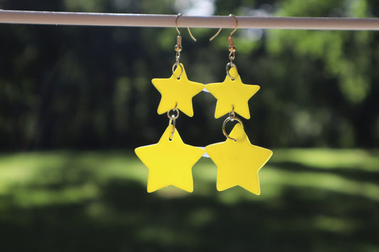 Polymer Clay Double Yellow Stars