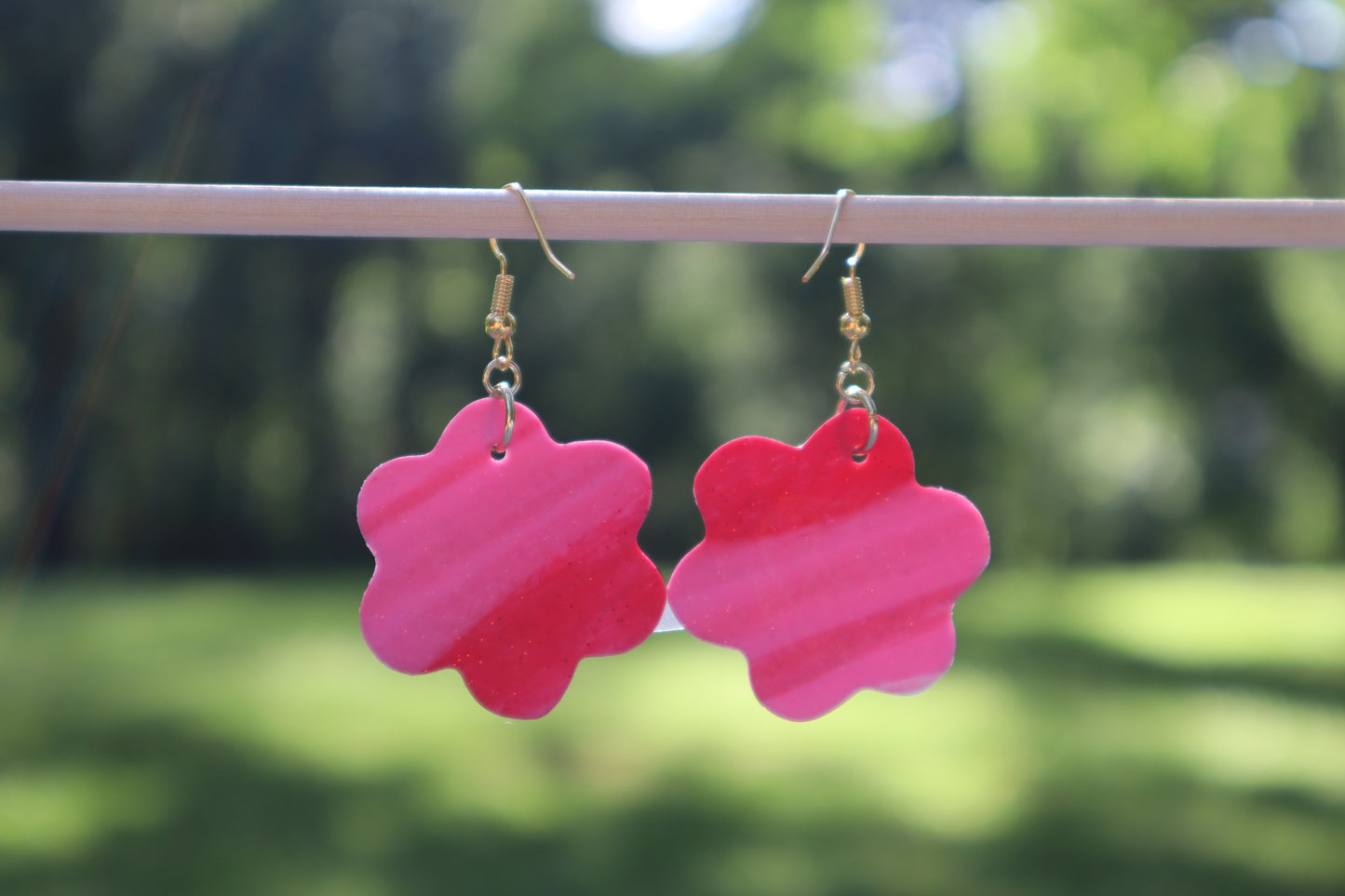 Polymer Clay Pink and Red Flower