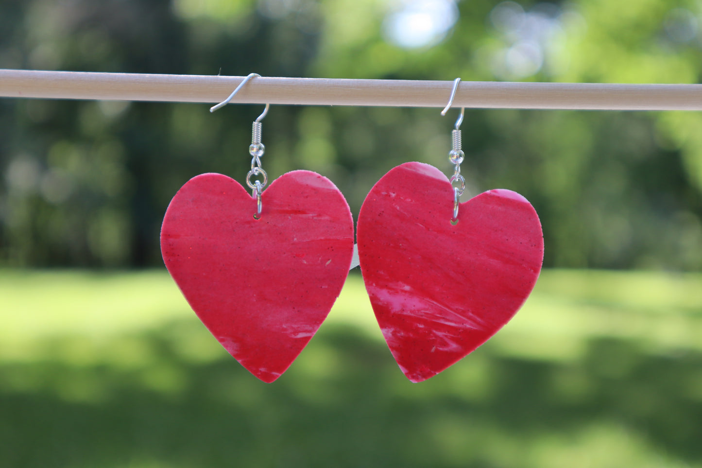 Polymer Clay Pink and Red Hearts (Medium)